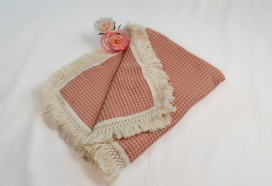 Ultra Light Weight Cotton Waffle-Knit Baby Blanket