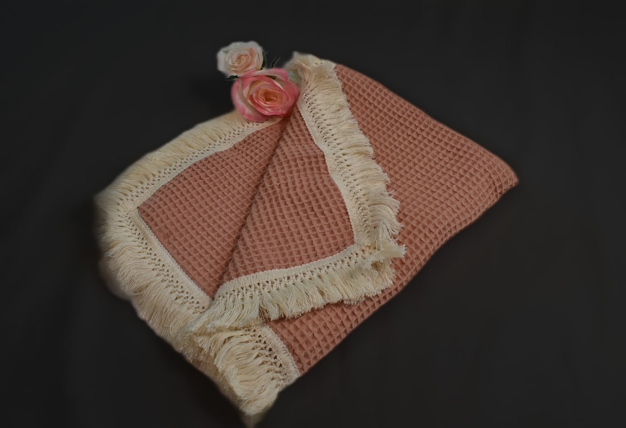 Ultra Light Weight Cotton Waffle-Knit Baby Blanket