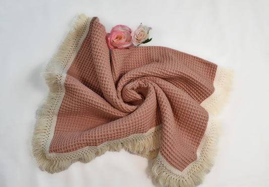 Ultra Light Weight Cotton Waffle-Knit Baby Blanket